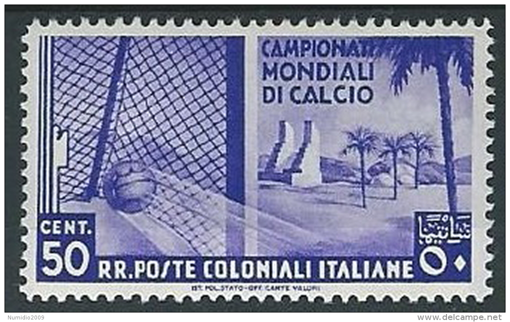 1934 EMISSIONI GENERALI MONDIALI DI CALCIO 50 CENT MH * - K004 - General Issues