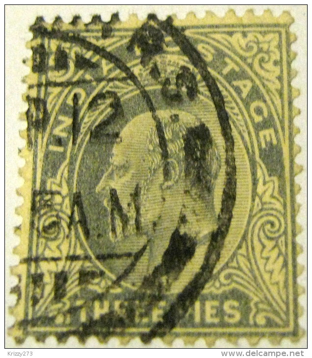 India 1902 King Edward VII 3p - Used - 1902-11 King Edward VII