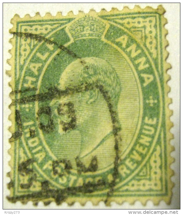 India 1906 King Edward VII 0.5a - Used - 1902-11 King Edward VII