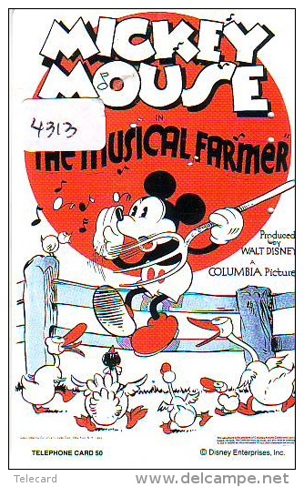 Télécarte  Japon DISNEY * MICKEY MOUSE * THE MUSICAL FARMER (4313) Japan Phonecard * 110-195311 * CINEMA * FILM COLUMBIA - Disney