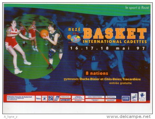 REF 208 CPM Freecard Type Cart'com Basket Rezé Nantes 1997 - Autres & Non Classés