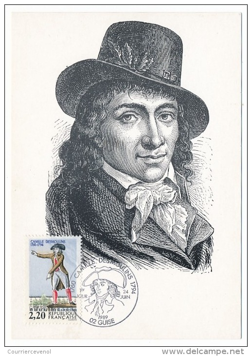 FRANCE - 4 Cartes Maximum - Série Révolution - 1980 - Desmoulins, Kellermann, Condorcet, Madame Roland - 1980-1989