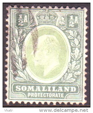 Somaliland Protectorate 1905 SG #45 ½a VF Used Wmk Mult Crown CA - Somaliland (Protectorate ...-1959)