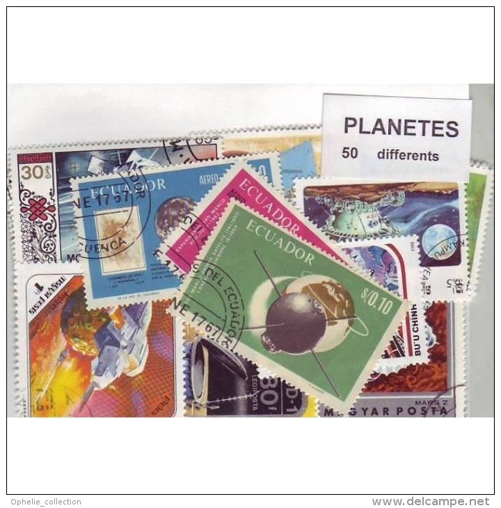 Planetes - 50 Timbres Differents - Tous Pays - Collections