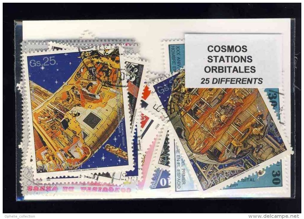 Stations Orbitales - 25 Timbres Differents - Tous Pays - Collections