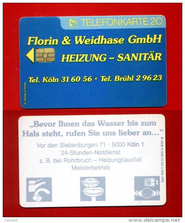 GERMANY: K-636 01/92  "Florin & Weidhase GmbH" Rare (2.000ex) Used - K-Series: Kundenserie