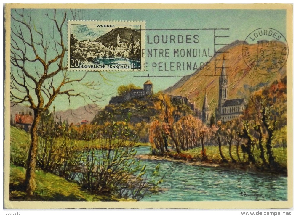 CARTE POSTALE MAXIMUM 1150 - Lourdes - Le 18.03.1958 - 1950-1959