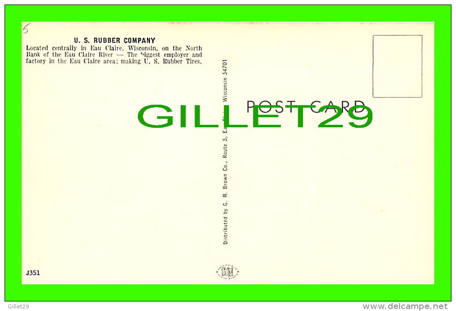 EAU CLAIRE, WI - U. S. RUBBER COMPANY - G. R. BROWN CO - - Eau Claire