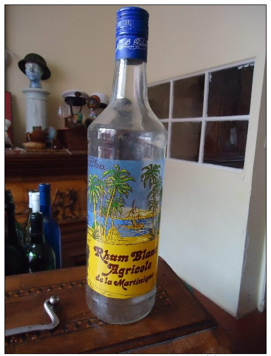 Bouteille Sérigraphiée - RHUM BLANC AGRICOLE DE LA MARTINIQUE - 55 % - 1 L - Vide - - Autres & Non Classés