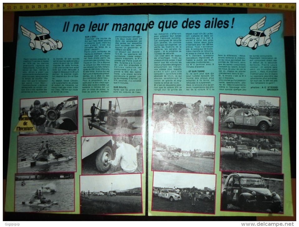 DOCUMENT PHOTO CITROEN 2 CV 2CV IL NE LEUR MANQUEQUE LES AILES ! - Collezioni