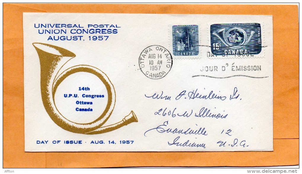 Canada 1957 FDC - 1952-1960