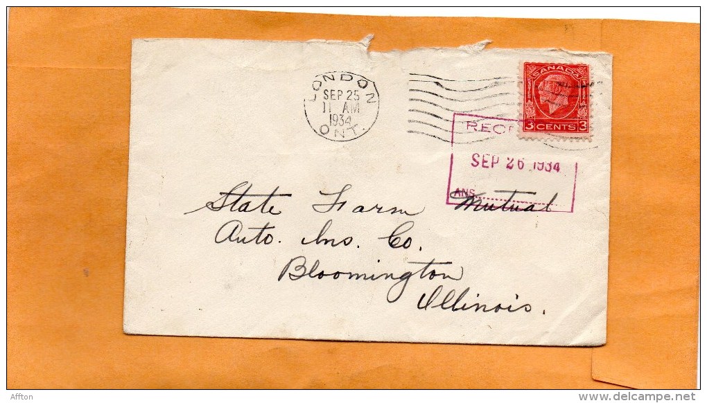 Canada 1937 Cover Mailed To USA - Briefe U. Dokumente