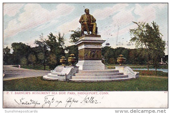 P T Barnums Monument Sea Side Park Bridgeport Connecticut 1906 - Bridgeport