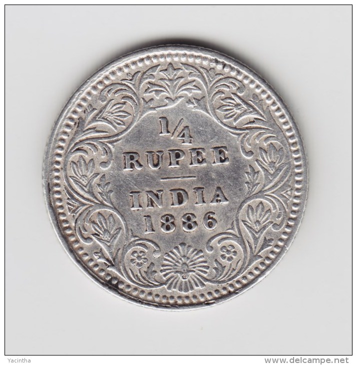 @Y@    BRITISH INDIA  1/4 Rupee Victoria 1886 B ( 2784) - Inde