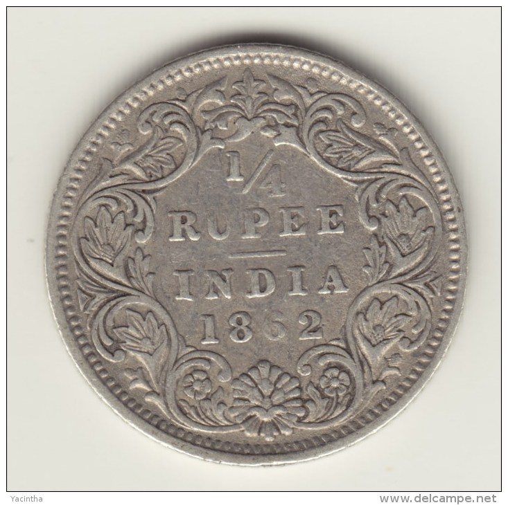 @Y@   British India 1/4 Rupee Victoria 1862 C ( 2782) - India