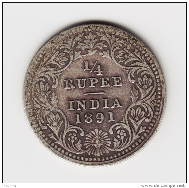 @Y@  British India 1/4 Rupee Victoria 1891 C ( 2780) - Inde