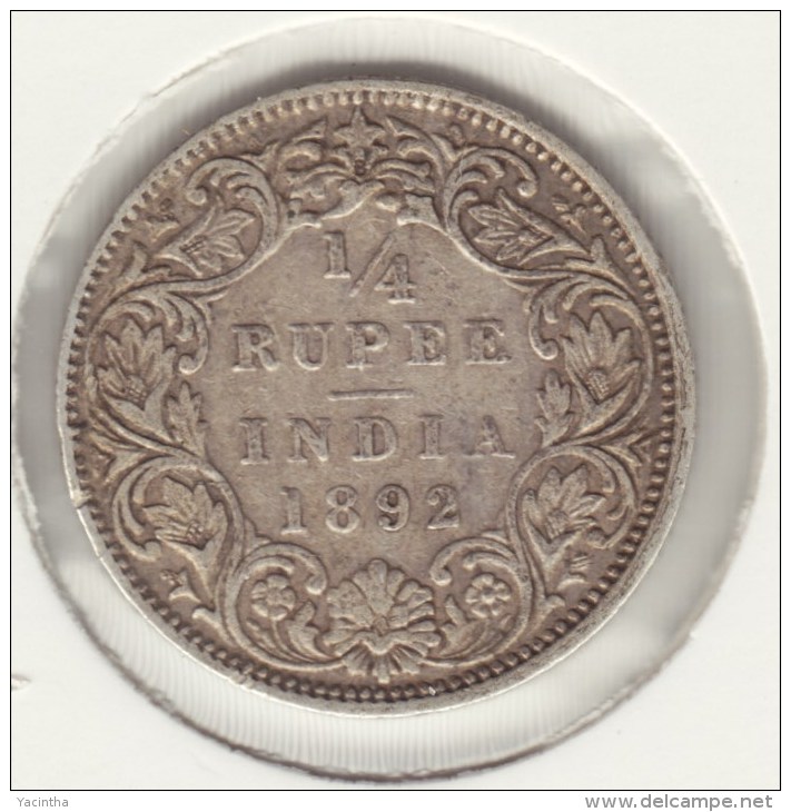 @Y@  British India 1/4 Rupee Victoria 1892 B ( 2778 ) - India