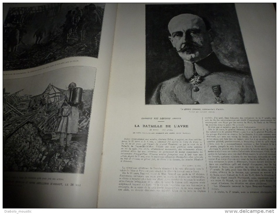 1918 Les F.M.;Cantigny;Bataille De L'AVRE;Canon De 400;Paris Bombardé Par Grosse Bertha;Chalutier/sous-marin;Nos ALPINS - L'Illustration