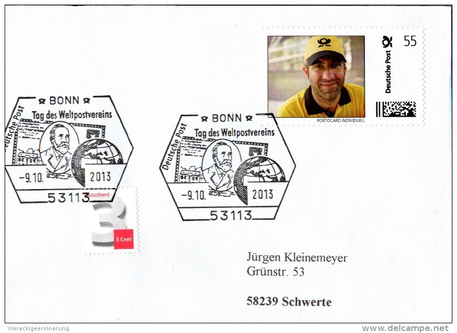 ! 8 Belege, Briefe mit Marke Portocard individuell 2012, 2013 , dabei 1 Einschreiben