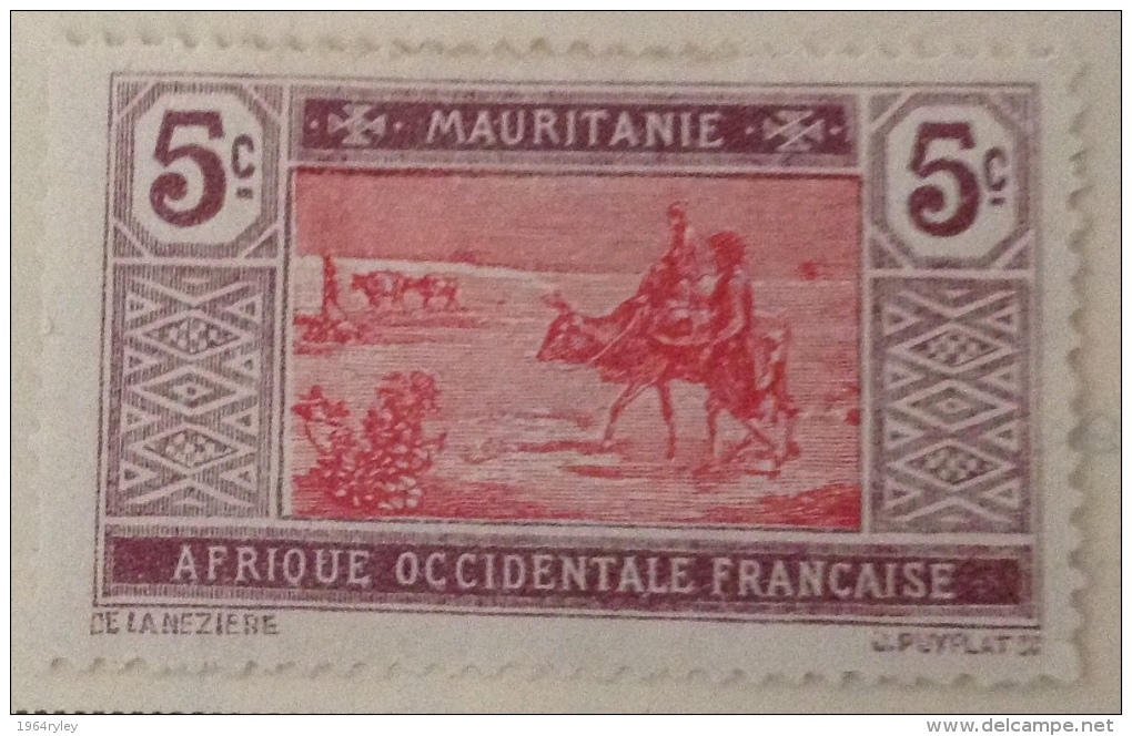 Mauritania MH* 1922 Sc 22 - Altri & Non Classificati