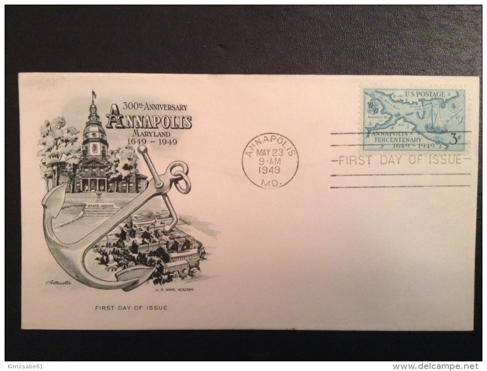 US 1949 FDCs (x4) - 300th Anniversary Of Annapolis Maryland Covers - Other & Unclassified