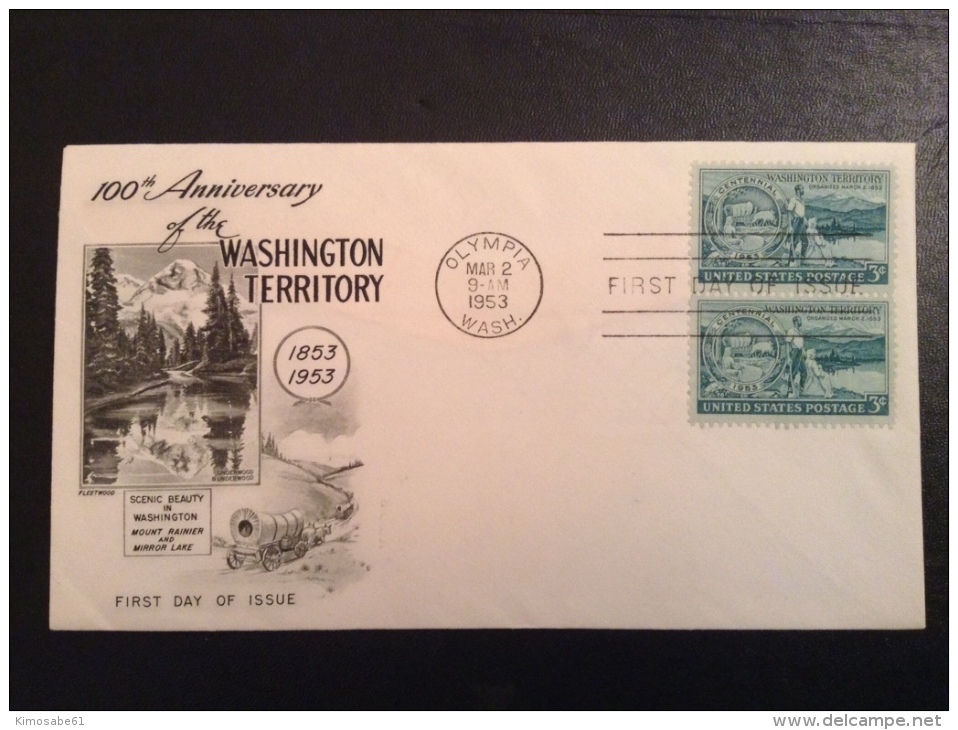 US 1953 FDCs (x4) - 100th Anniversary Of The Washington Territory Covers - Sonstige & Ohne Zuordnung