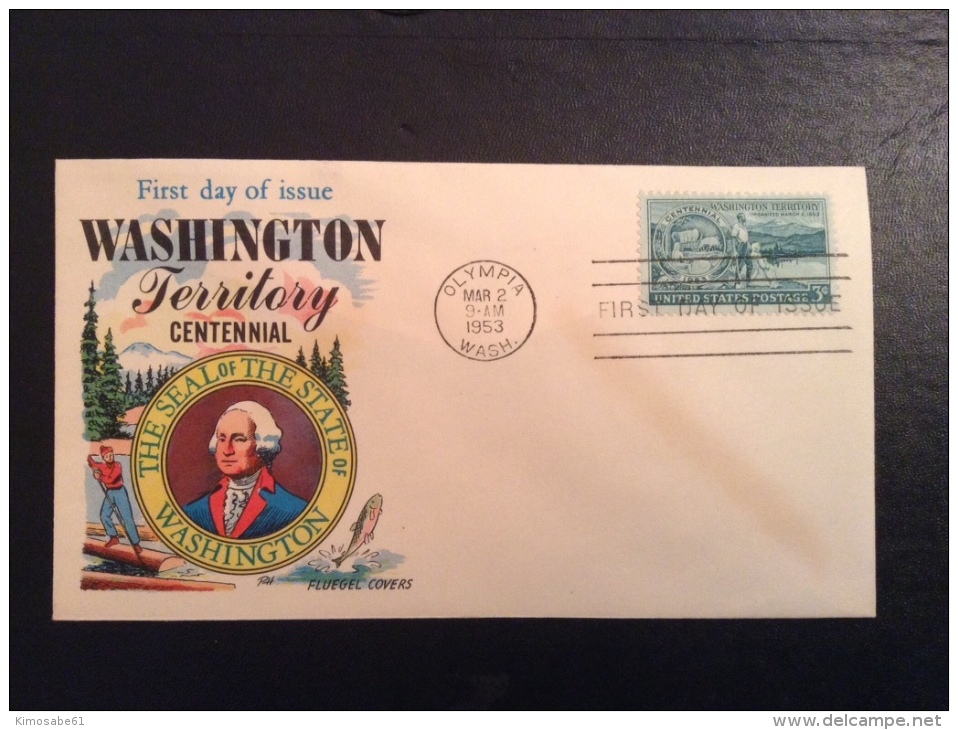 US 1953 FDCs (x4) - 100th Anniversary Of The Washington Territory Covers - Other & Unclassified