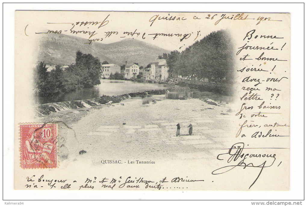 GARD  /  QUISSAC  /  LES  TANNERIES  ( Draps étendus Sur Les Prés ) /  CPA  PRECURSEUR - Quissac