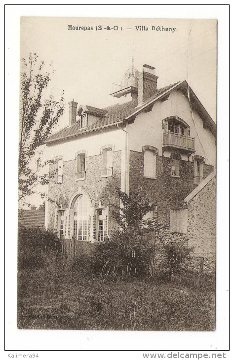 YVELINES  /  MAUREPAS  /  VILLA  BETHANY  /  CPA  Adressée à Mlle A. CHARVET , Du "Rêve-Cottage" à ANDRESY  ( En 1935 ) - Maurepas