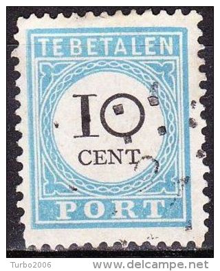 1881-1887 Portzegels Lichtblauw / Zwart Cijfer : 10 Cent NVPH  P 7 B II - Strafportzegels