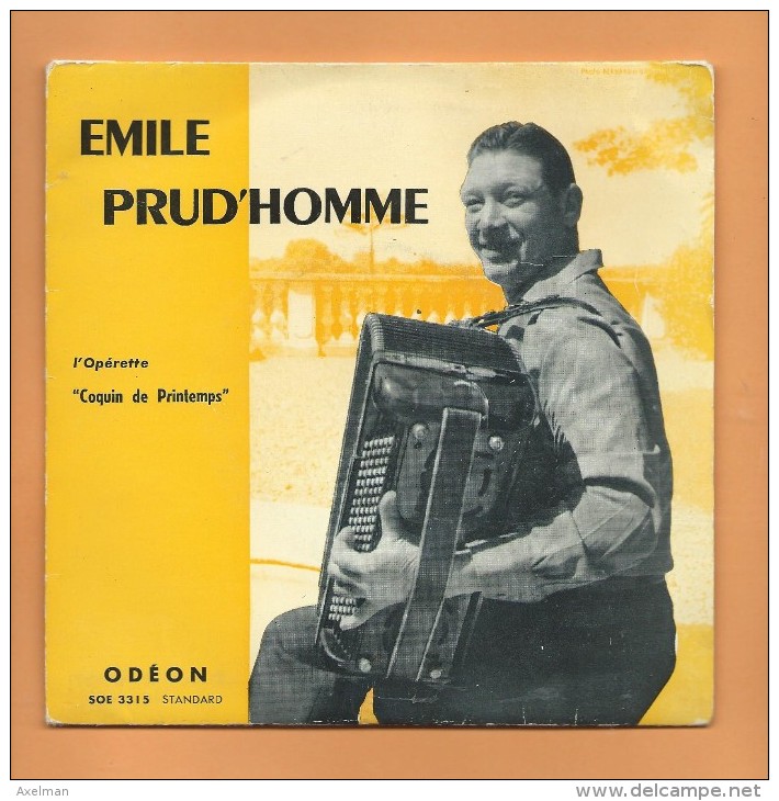 45 T ODEON: Accordéon Emile Prud'Homme Operette,  " Coquin De Printemps " - Opere