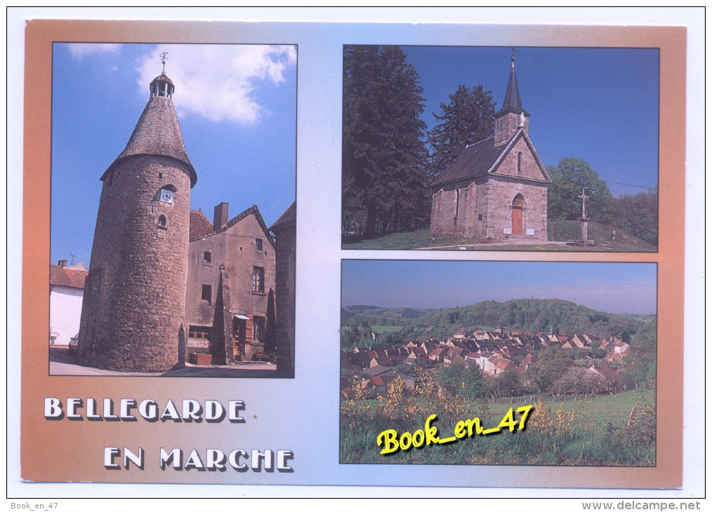 {36545} 23 Creuse Bellegarde En Marche , Multivues ; Vue Générale , La Tour De L' Horloge , La Chapelle - Bellegarde