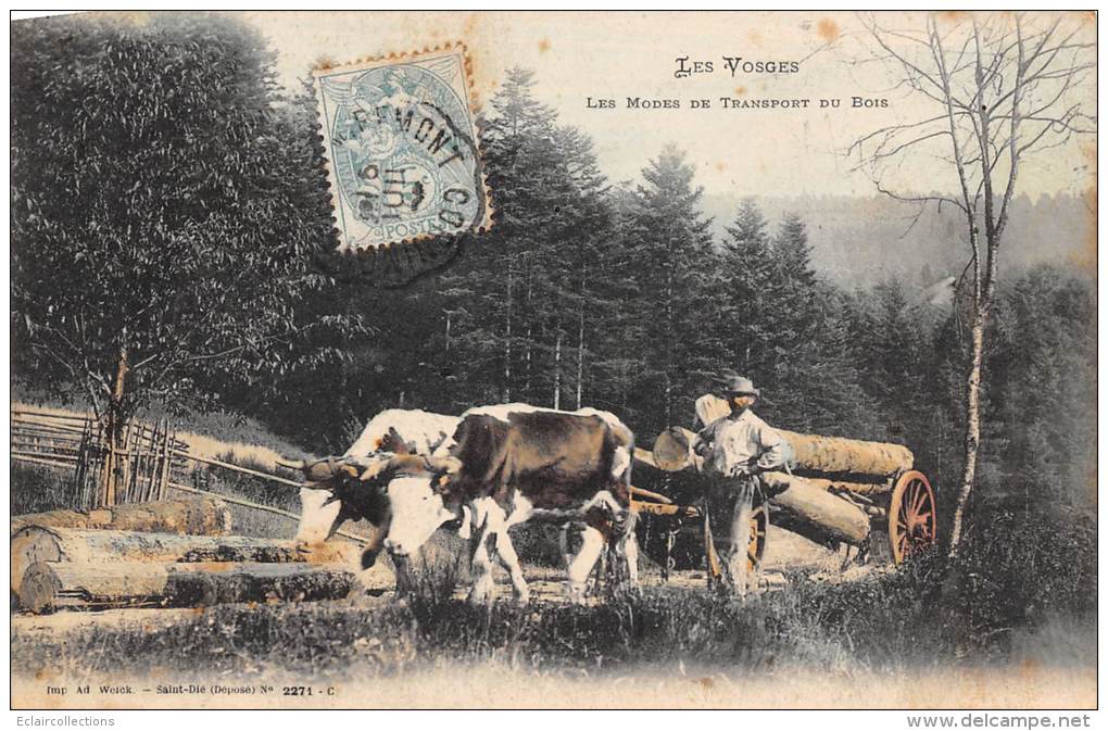 Vosges   88       Attelage Vosgien  Transport Du Bois - Sonstige & Ohne Zuordnung