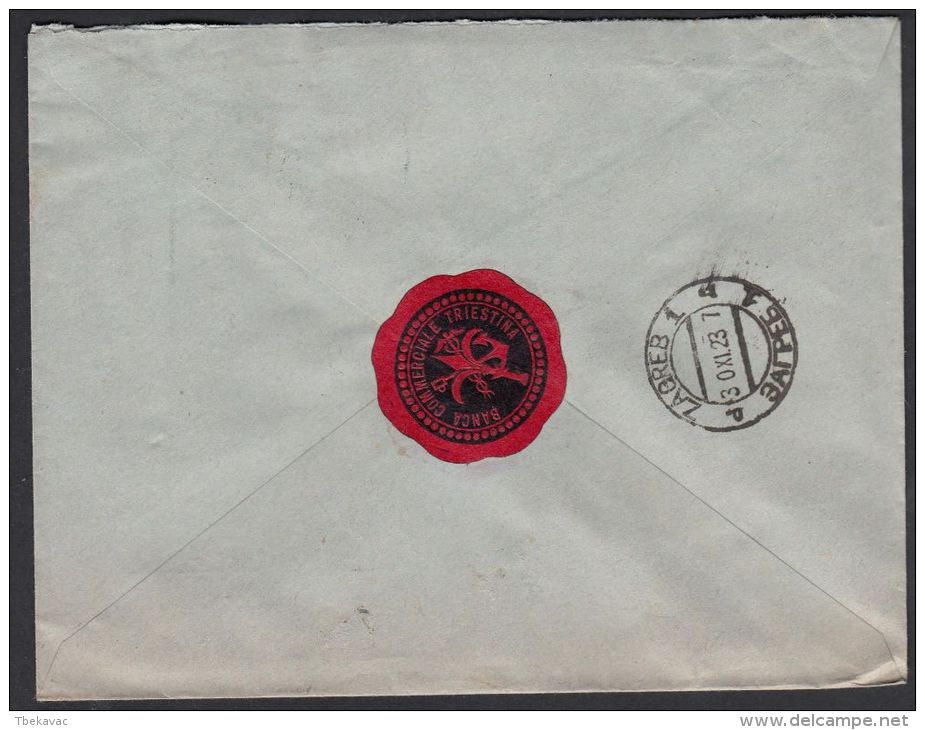 Italy 1923, Registered Cover Trieste  To Zagreb W./postmark Trieste - Storia Postale