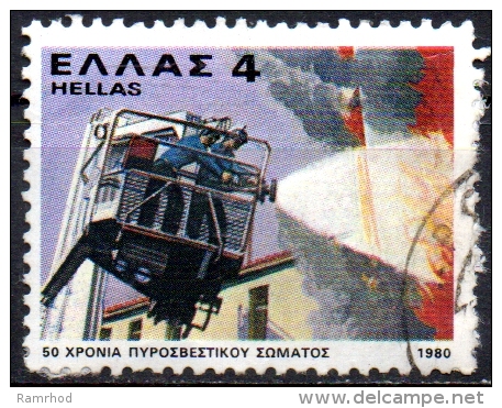 GREECE 1980 Anniversaries And Events - 4d Fire-fighting (50th Anniv Of Fire Brigade)  FU SOME PAPER ATTACHED - Usati