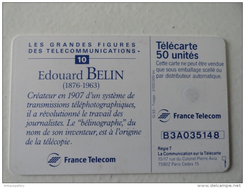 RARE : COULEUR ET TIRET AU VERSO SUR BELIN 50U - Errors And Oddities