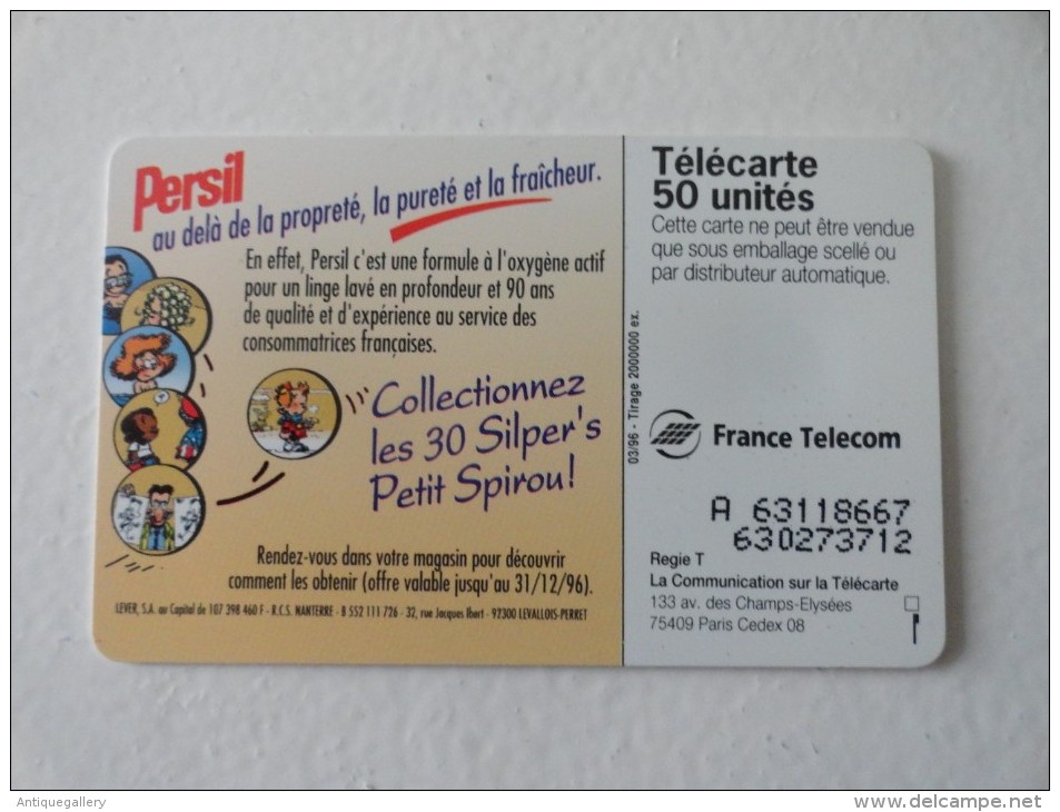 RARE : DECALAGE DE PUCE ET NUMEROTATION A DROITE SUR PERSIL PLUS BLANC 50U - Fehldrucke