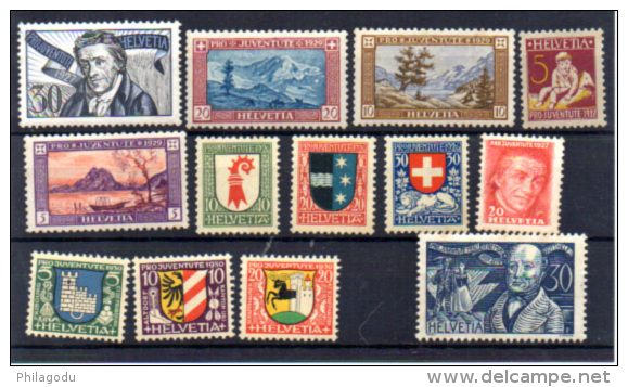 Suisse Ø Avant 1930  +  Lot Pts Rouille, Entre 35 Et 167, Cote Yv. 323 €, - Usados