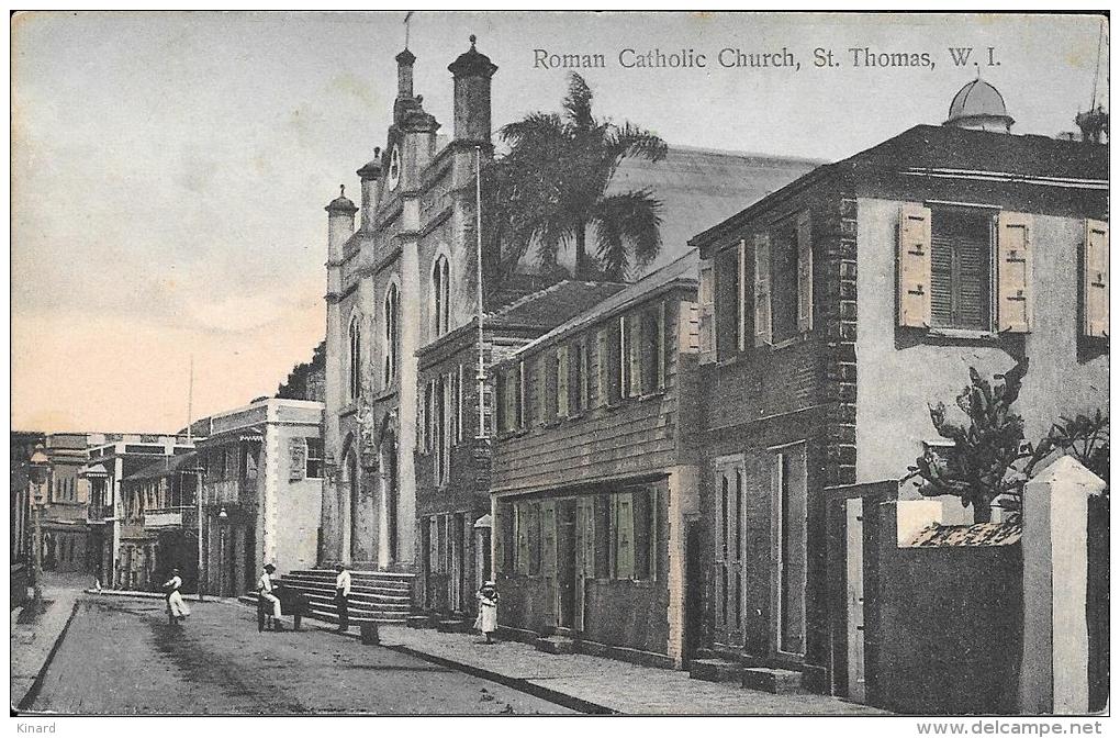 CPA..  ST THOMAS...W.I..ROMAN CATHOLIC CHURCH..BE..SCAN.. - Virgin Islands, US