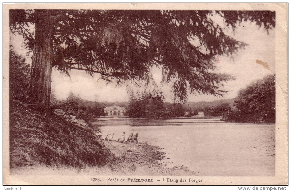 Forêt De Paimpont ( Brocéliande ) L Etang Des Forges ( Lavandière ) Circulée 1943 - Paimpont