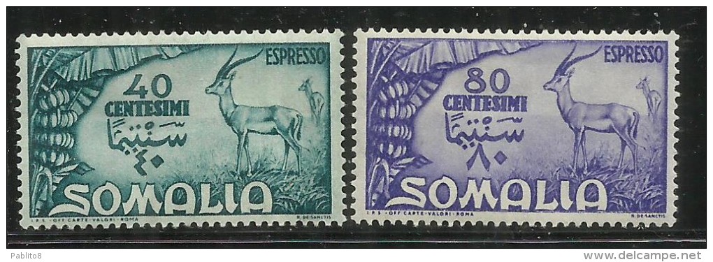 SOMALIA AFIS 1950 SOGGETTI AFRICANI ESPRESSI SPECIAL DELIVERY SERIE COMPLETA COMPLETE SET MNH - Somalia (AFIS)