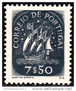 PORTUGAL - 1948-1949- Caravela. Novos Valores E Cores.  7$50    ** MNH  MUNDIFIL  Nº 704 - Nuevos