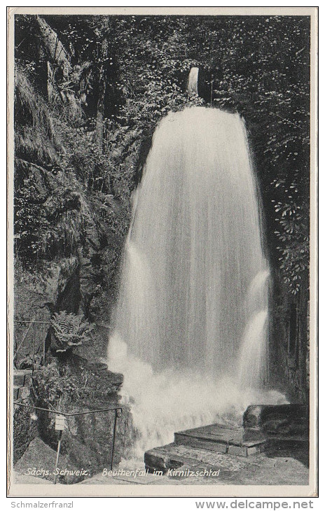 AK Sächsische Schweiz Beuthenfall Kirnitzschtal Kleiner Wasserfall A Lichtenhain Ottendorf Bad Schandau Hinterhermsdorf - Kirnitzschtal