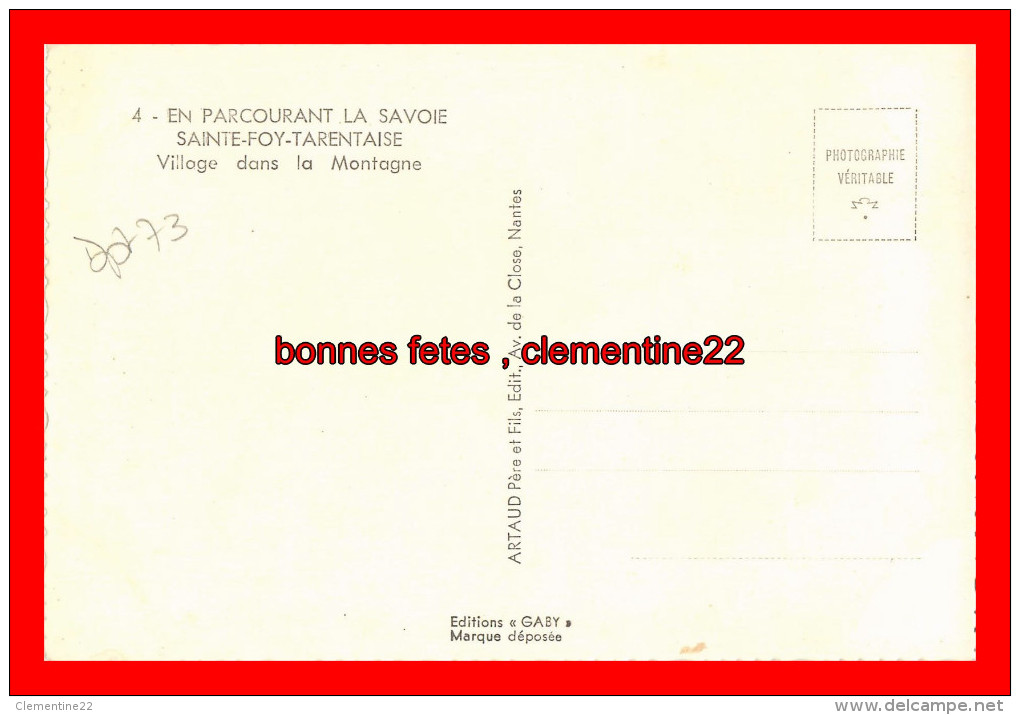 Cpsm 73  Sainte Foy     , Costume , Coiffe  (scan Recto Et Verso ) - Andere & Zonder Classificatie