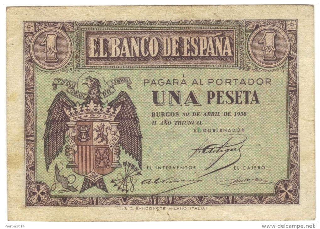 1 PTA DEL 30 DE ABRIL 1938 - 1-2 Peseten