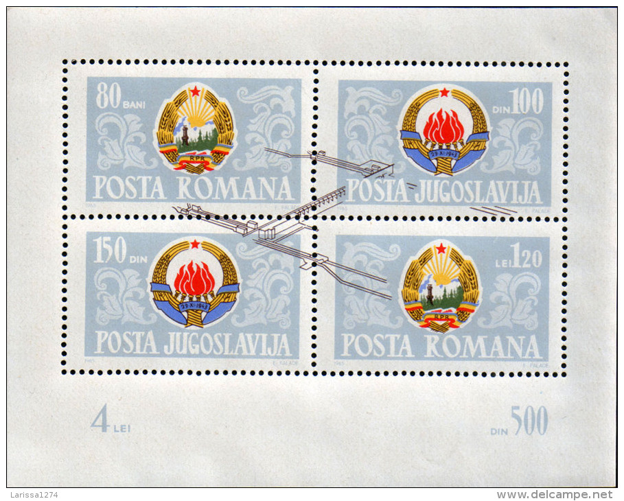 YUGOSLAVIA 1965 Inauguration Of Djerdap Hydro-Electric Project Joint Issue With Romania Souvenir Sheet MNH - Unused Stamps