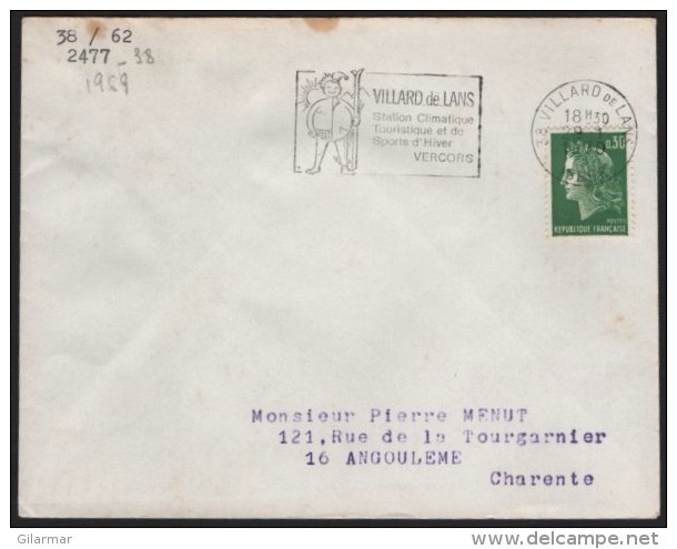 FRANCE VILLARD DE LANS 1970 - STATION CLIMATIQUE TOURISTIQUE ET DE SPORTS D'HIVER - VERCORS - MAILED ENVELOPE - Inverno