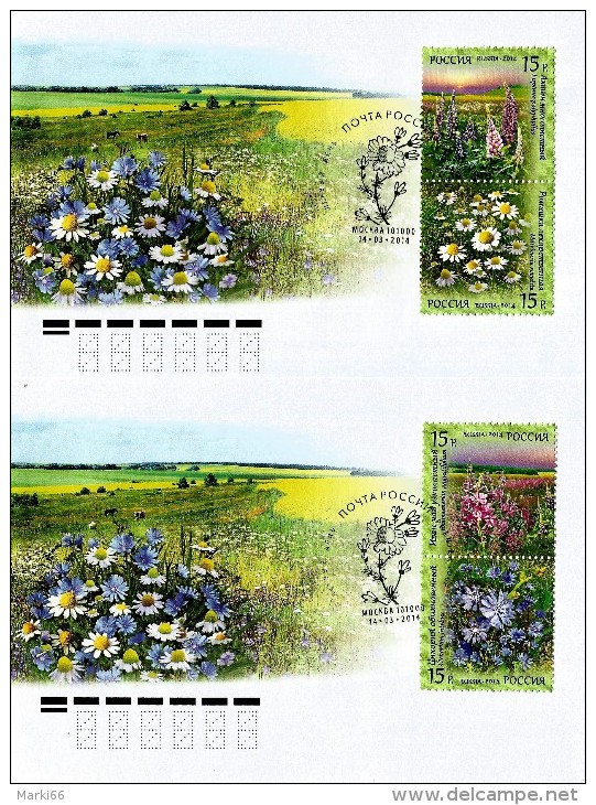 Russia - 2014 - Flora Of Russia - Medicinal Plants - FDC (first Day Cover) Set - FDC