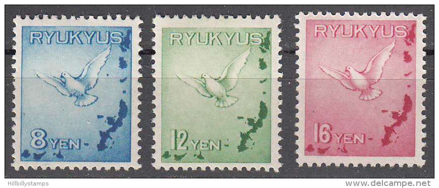 Ryukyu Isl.   Scott No   C1-3     Unused Hinged     Year 1950 - Other & Unclassified