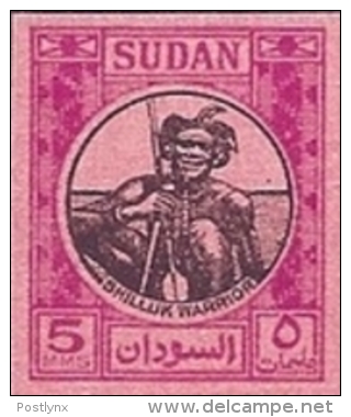 SUDAN 1951 Warrior 5M IMPERF.PROOF    [épreuve Prueba Druckprobe Prova] - Sudan (...-1951)